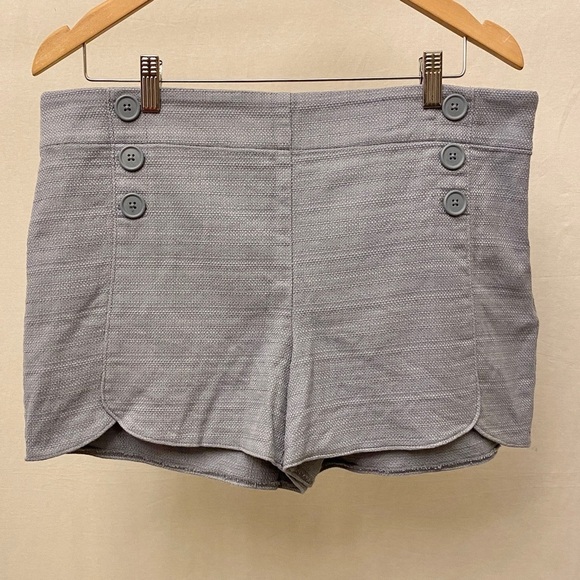 LOFT 12 Riviera Shorts Women’s Buttons Textured Cotton Side Zip Lavender Gray - Picture 6 of 12
